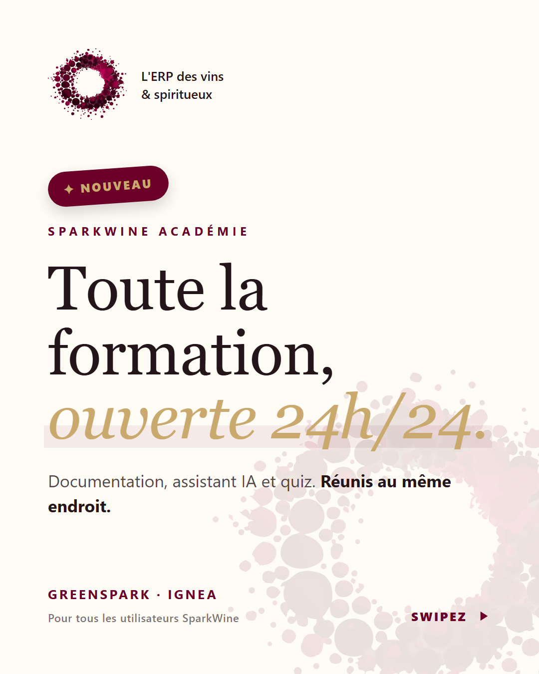 SparkWine Académie, la formation ouverte 24h/24
